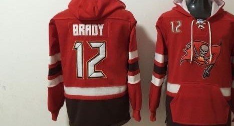 tom Brady Tampa Bay Buccaneers Hockey Style  Drawstring  front Pocket Stitched numbers and name 