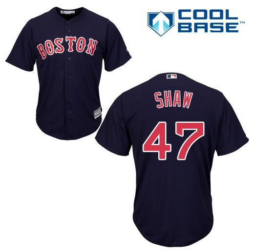 Travis Shaw Blue Cool Base Boston Red Sox Jersey